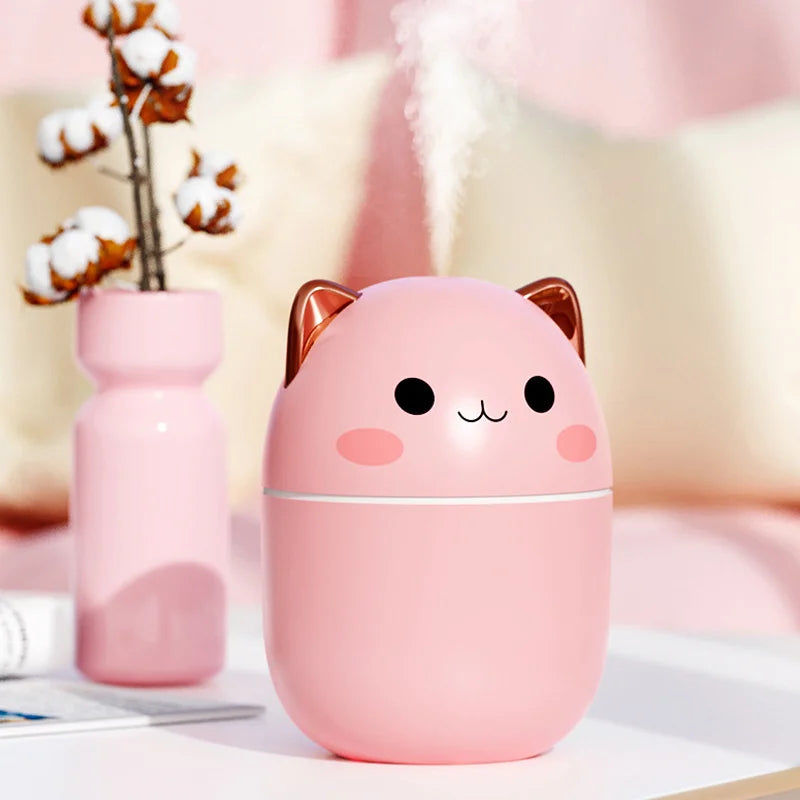 Cute Cat Air Humidifier Night Light